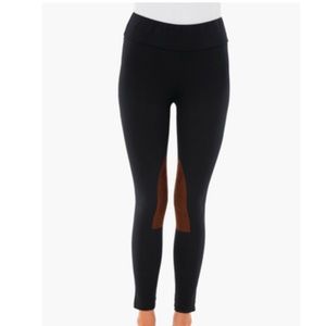 Tuckernuck Black with Brown Suede Patch Leggings